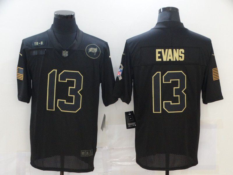 Men Tampa Bay Buccaneers 13 Evans Black gold lettering 2020 Nike NFL Jersey
